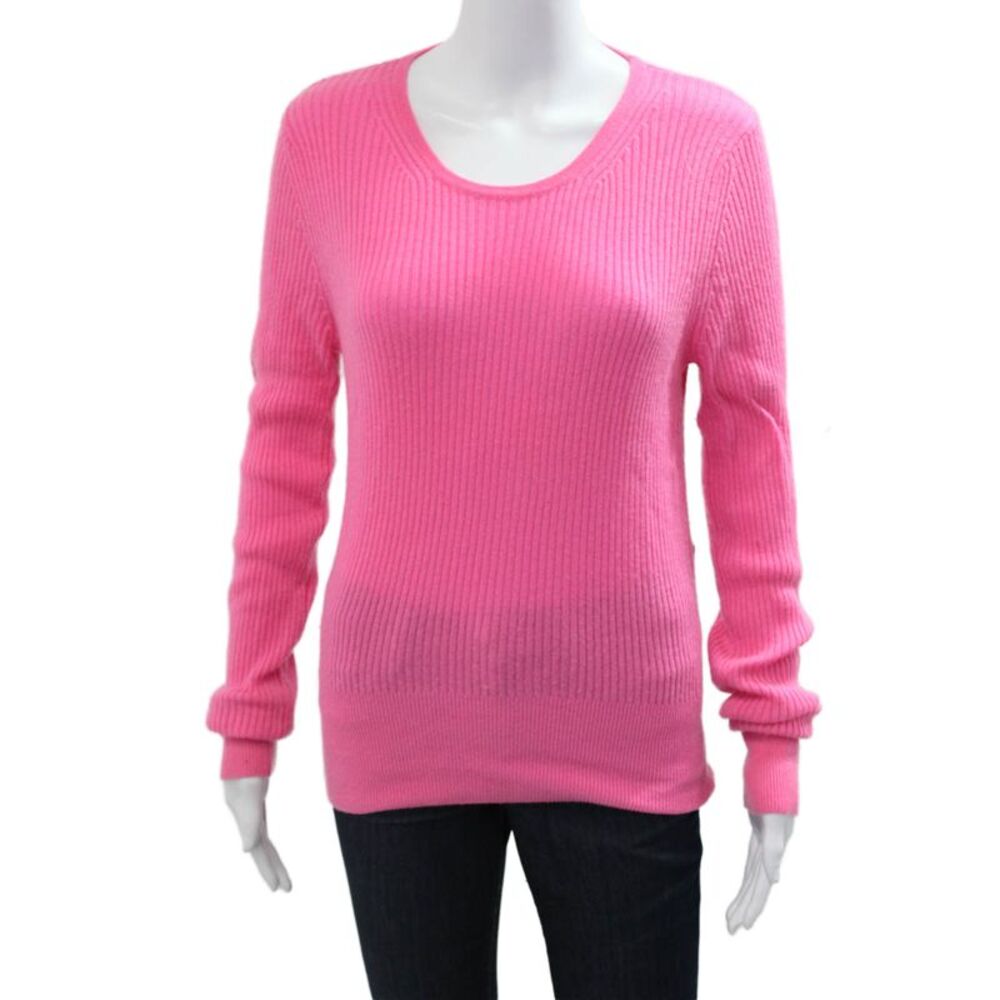 Essentiel Women Pink Merino Cashmere Pullover Sweater Size XL